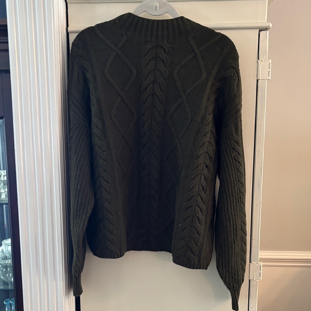 Old Navy womens Dark Green Cable Knit Sweater